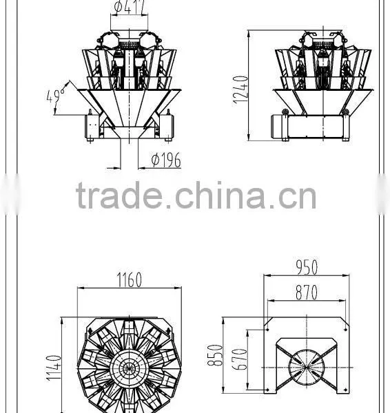 Ten Heads Waterproof Combination Weigher/weighing Scale/multi-head Weigher for Granule, Slice, Roll, Irregular Material, MHW-10 photo-2