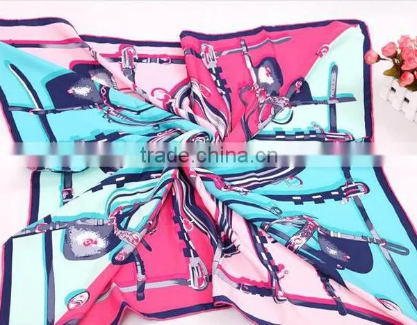 Gometry Dsign for 100% Silk Square Scarf photo-2