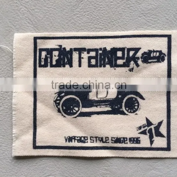 Canvas Silk Screen Printed Label Neck Label for Garments photo-2
