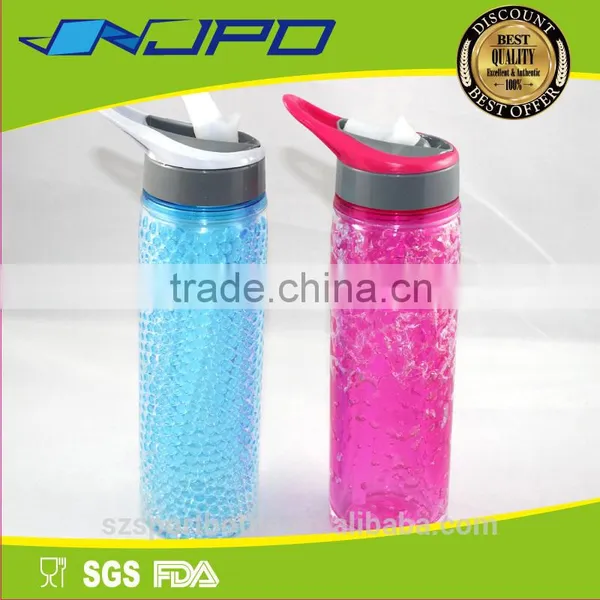 Ice Cooling Double Wall Insulated Non Toxic Drink Bottle With Straw