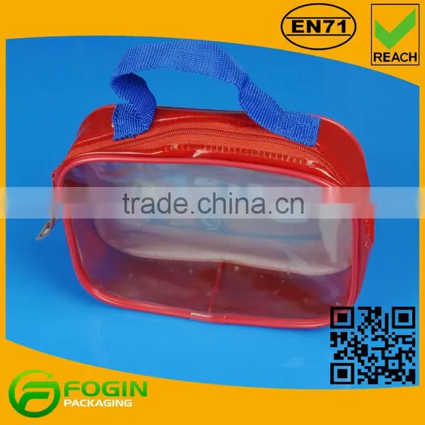 Red Pvc Makeup Travel Bag With Handle photo-3