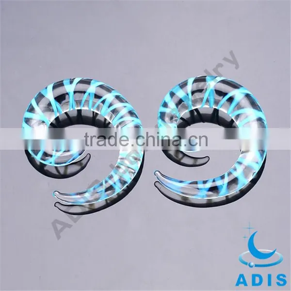 Beautiful Glass Popular Fashion Transparent Blue Ear Spirals photo-2