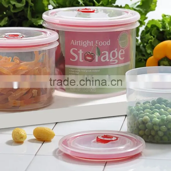 3pcs Round BPA Free Food Storage Box GL9056-S-B