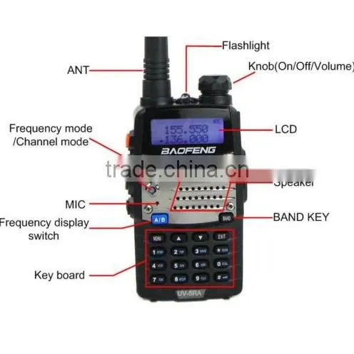 CE FCC Passed Two Way Radio BAOFENG UV-5RA UHF+VHF Dual Band Walkie Talkie photo-3