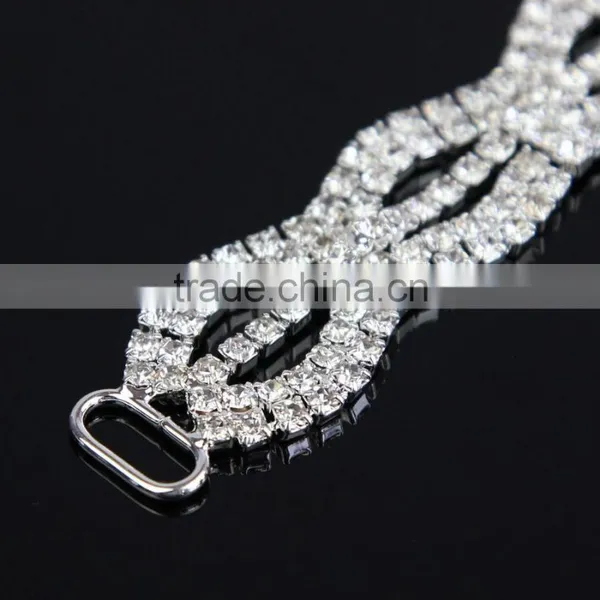 Five Parts Hot Bling Diamonde Bikini Silver Rhinestone Connectors Made in China B01721Y photo-2