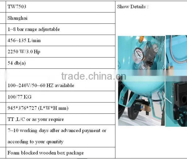 Movable Oilless Silent Dental Air Compressor(TW7503) photo-3