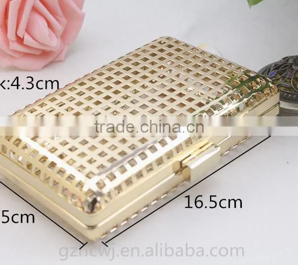 Guangzhou Metal Box Frame for Lady Purse, Lady Clutch, Shiny Gold Metal Frame photo-2