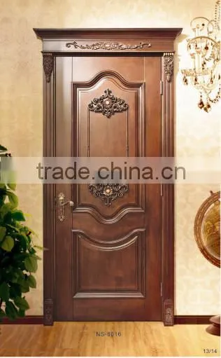 Carving Pattern Interior Solid Wooden Door photo-3