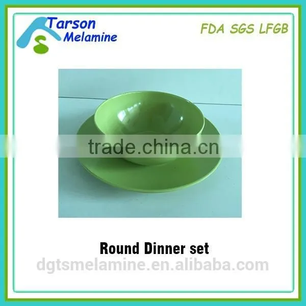 Unbreakable Melamine Dinner Set ,round Bamboo Melamine Dinner Plate & Bowl