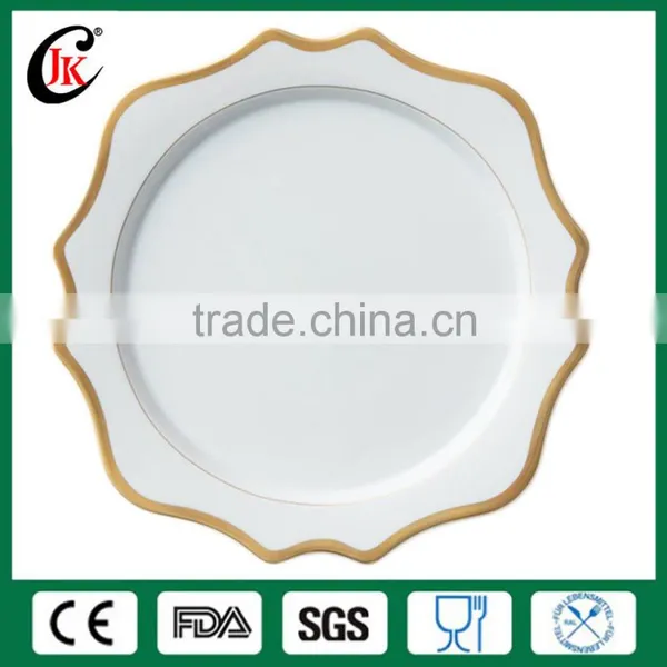 Wholesale High Grade 13 Inch Luxury Ceramic Decorative Gold Charger Plates for Wedding photo-4