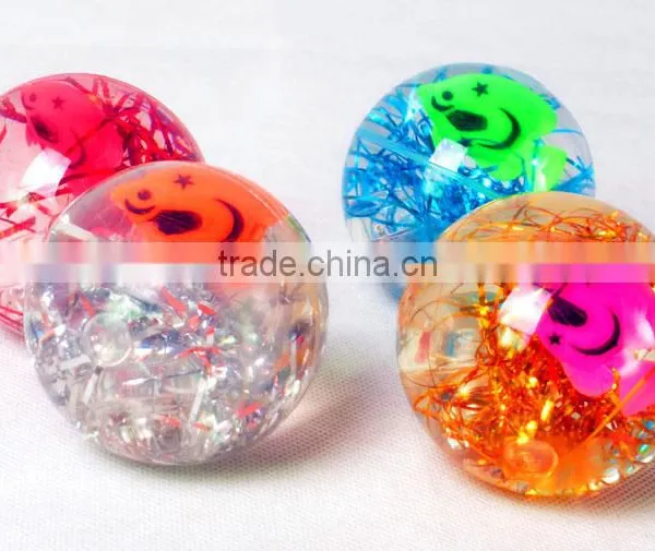 Crystal Fish Ball Cartoon Belt Small Fish Elastic Bouncing Ball Luminous Flash Magic Ball