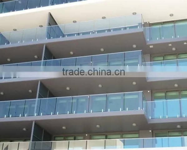 Safety Glass Fence Design By Stainless Steel Spigots With Tempered Glass Sheet Combination/Frameless Glass Railing photo-2
