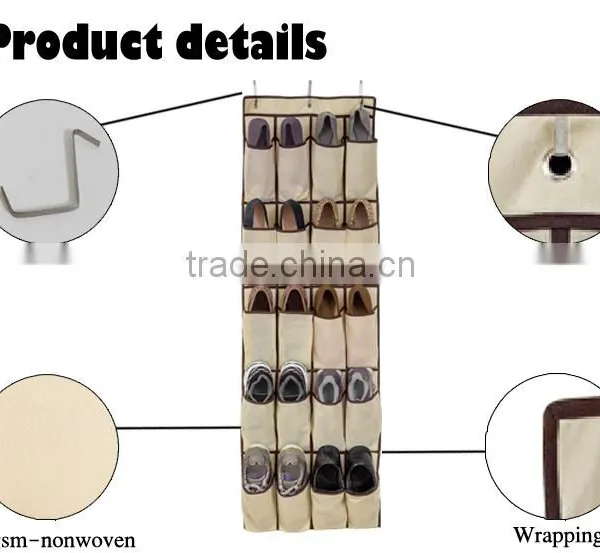20 Pockets 5 Shelf Over the Door Shoe Organizer, Shoe Storage photo-4