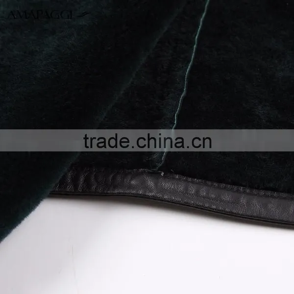 Top Grade Winter Women's Long Real Black Sheep Fur Coat Made In China photo-6