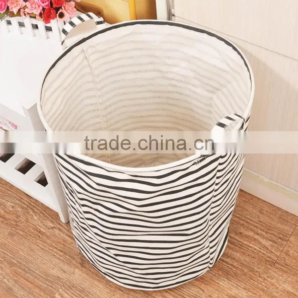 Unique Cotton Sundries Storage Bin Linen Collapsible Folding Laundry Basket photo-4