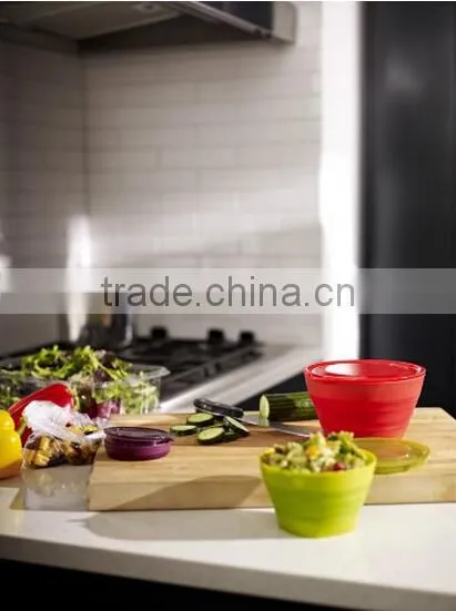 Collapsible Bowl Set | 4oz , 16oz , 32oz, Eggplant, Lettuce & Tomato photo-5