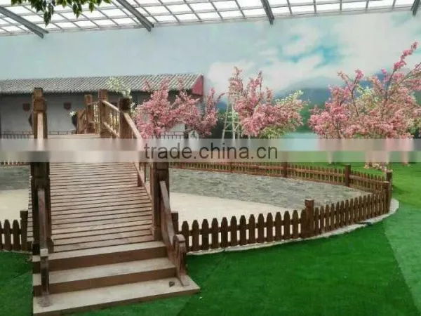 Full Blossom Artificial Silk Flower Cherry Tree With Real Tree Trunk photo-2