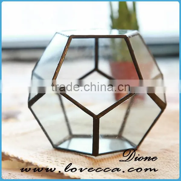 Beautiful Glass Crafts Clear Glass Vases Glass Terrarium Round photo-3