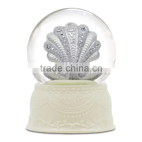Snowglobes for Birthday Present Pearl in Oyster Shell Gift Snow Globes photo-3