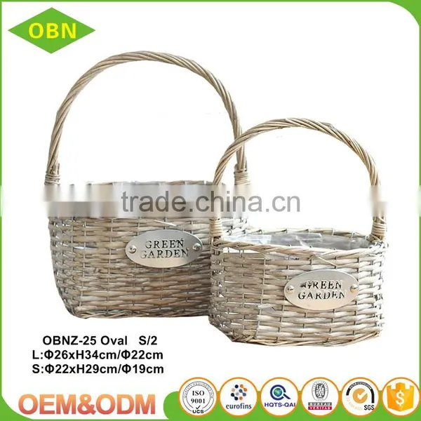 China New Design Wholesale High Quality Custom Hanging Wicker Flower Girl Basket photo-2