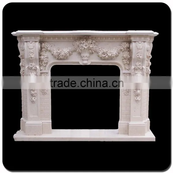 Indoor Home Decor Hand-carved Marble Fireplace Surround photo-3