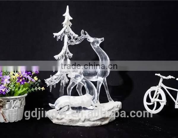 Clear Standing and Crouching Deer and Tree With LED Light for 2015 photo-2