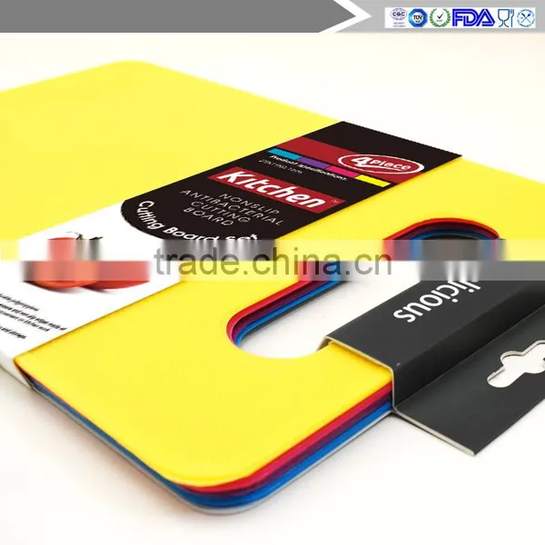 Manufacturer of High Quality Ultra-thin 4 Color Plastic Cutting Board 4 Sets photo-3