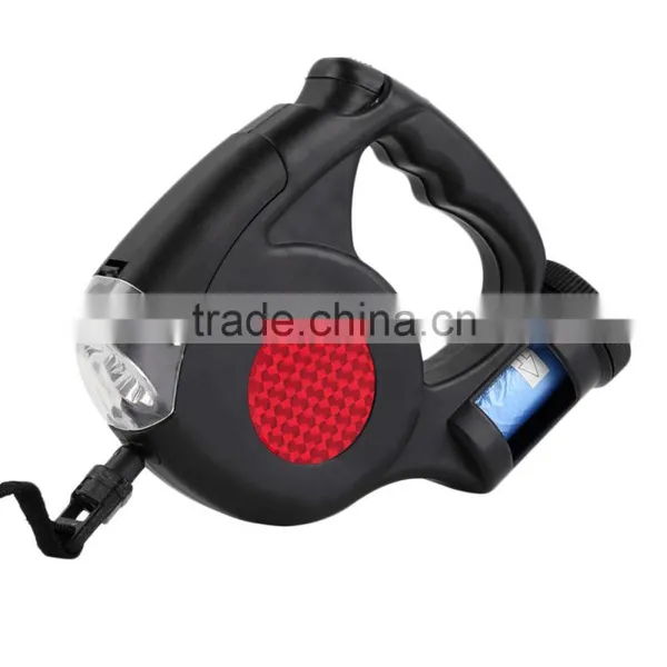 4.5M Automatic Dog Lead Retractable Dog Leash Pet Traction Rope Chain Harness Dog Collar Pet Products 3 LED Lights Garbage Bag photo-5