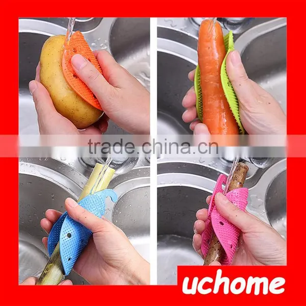 UCHOME Kitchen Tool Fruits Vegetables Potatoes Scrubber Protect Cleaning Brush photo-2