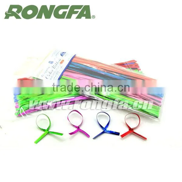 Shiny Color Red Gold Blue PET Twist Tie Bag Packing Twist Tie photo-5