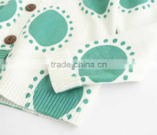 Top Quality Cotton Material Knit Kids Long Sleeve Sweater With Big Polka Dot photo-5