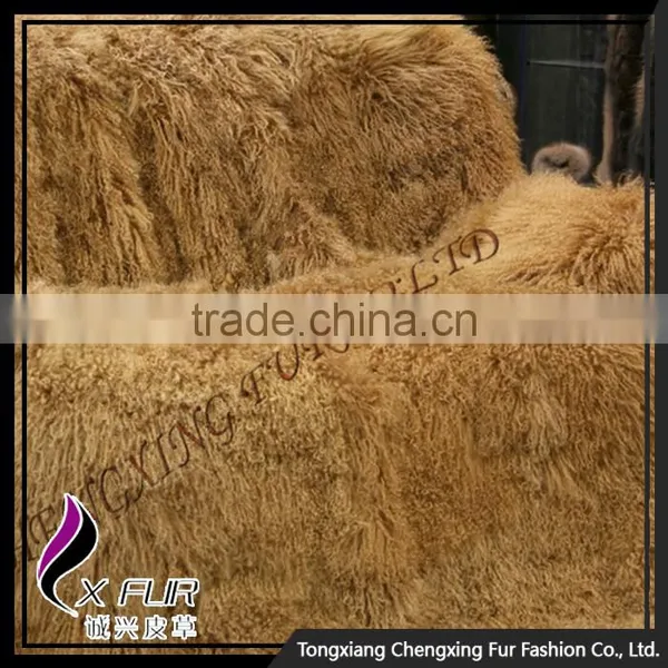 CX-D-23C Long Hair Winter Real Tibetan Lamb Fur Rug Rugs photo-5