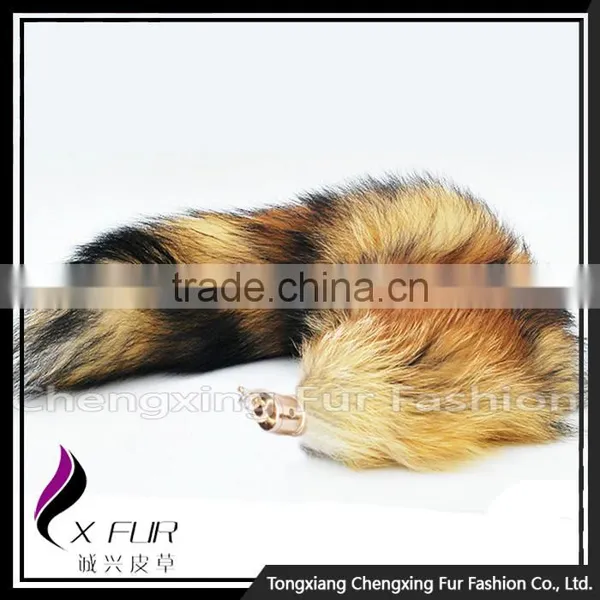 CX-R-44 Custom Promotion Genuine Fox Fur Tail Key Chain photo-2