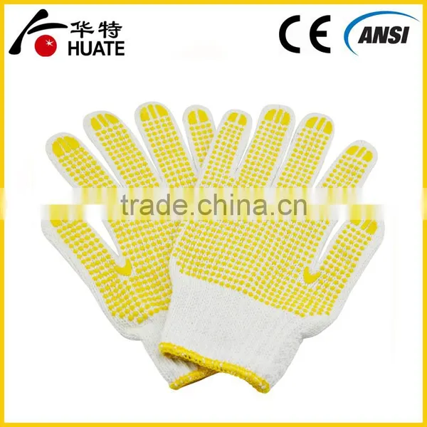 CE Standard Working Gloves,safety Pvc Dotted Cotton Gloves photo-3