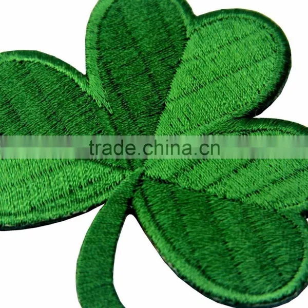 Irish Clover Dark Green Embroidered Emblem Lucky Shamrock Iron On Sew On Ireland Patch photo-3