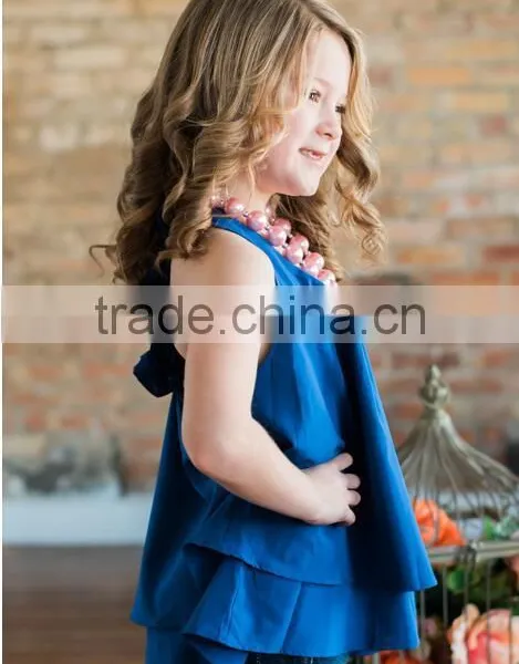 New Fashon Children Clothes Summer Cotton Fabric Clothes , Baby Gilrs Backless Ruffle Tank Top photo-2