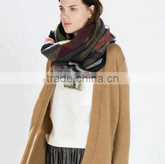 British Wind Spring Model Women Scarf Joint Colors Imitated Cashmere Material 135*145cm Female Cappa photo-6