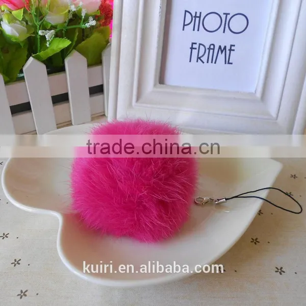 New Promotional Fox & Rabbit Fur Ball Fur Pom Poms Keychain photo-5
