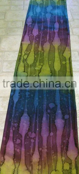 Scarf, Silk Scarf, Hand Painted Silk Scarf - Quintessence Silk - Purple Moss Blue - Spellbound Magic photo-2