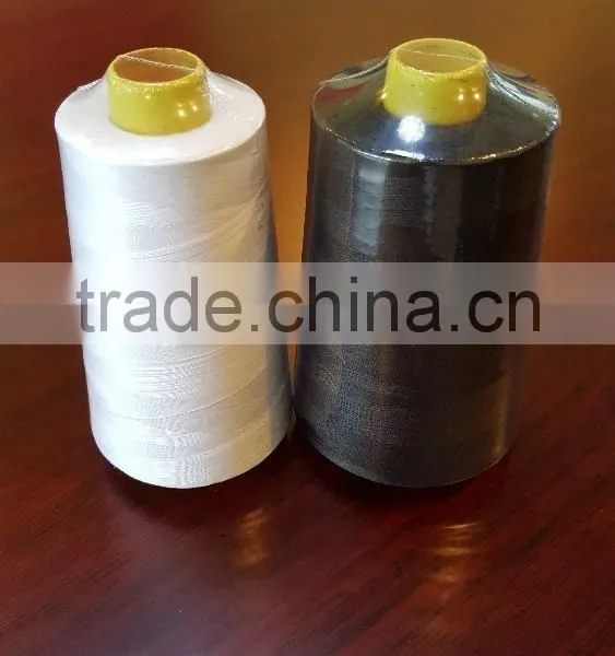 100% Polyester Plied Yarn T20s/2 Raw White 20/2 Plied Thread photo-3