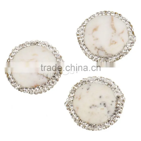 New Flat Shape Natural White Turquoise Beads With Rhinestone Hot Sale in Market photo-4