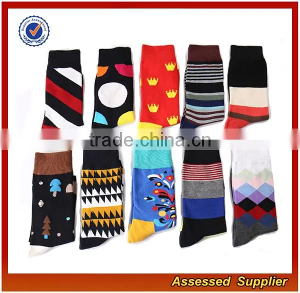 Wholesale Custom Men Funny Business Happy Colorful Cotton Dress Socks JH55 photo-2