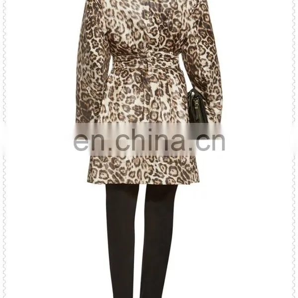Noble Fashion Women Double-breasted Animal Print Feminine Winter Coat photo-3