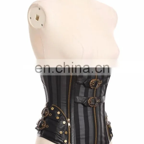 Gothic Steampunk Striped Corset With Soft Bones photo-3