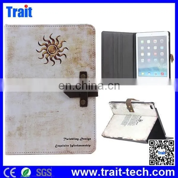Retro Style Magnetic Flip Stand Time Axis Pattern Leather Case for IPad Air 2 IPad 6,wholesale for Apple Ipad 6 Leather Case photo-4