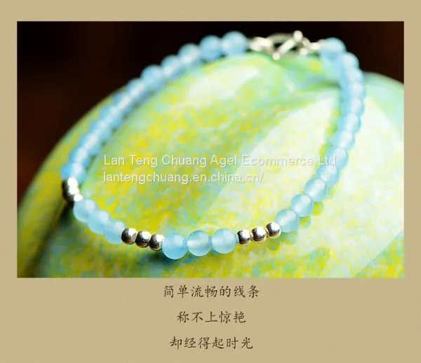 Fine Hand Chain Literature and Art Jewelry Hand Ornaments Ornament Pure Silver Natural Crystal European and American Min photo-4
