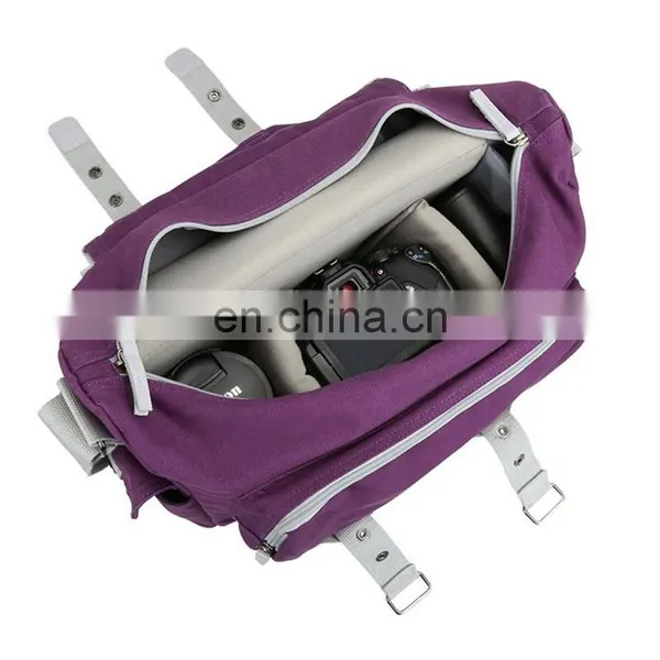 Large Canvas Messenger Slr Dslr Camera Bag With Rain Cover for Digital Cameras Laptops photo-5