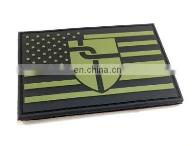 Customized Color Top Quality No Mold Cost USA American Flag Tactical Morale Soft Rubber Custom PVC Patch photo-5