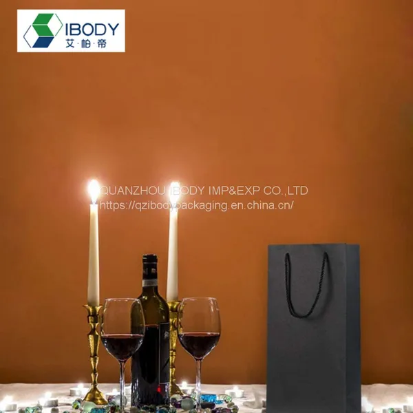 Custom White Cardboard Single Bottle Red Wine Bag Gift Packaging Bag photo-3