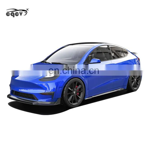 For Tesla Model Y Zeus Style Carbon Fiber Front Lip Spoiler Side Skirt Rear Diffuser for Model Y photo-4